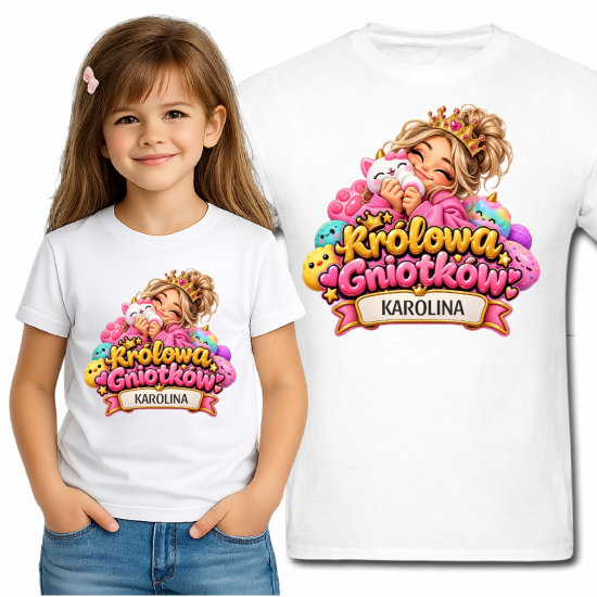 Koszulka KRÓLOWA GNIOTKÓW GNIOTEK squishy personalizowana Z NAPISEM imieniem MG70